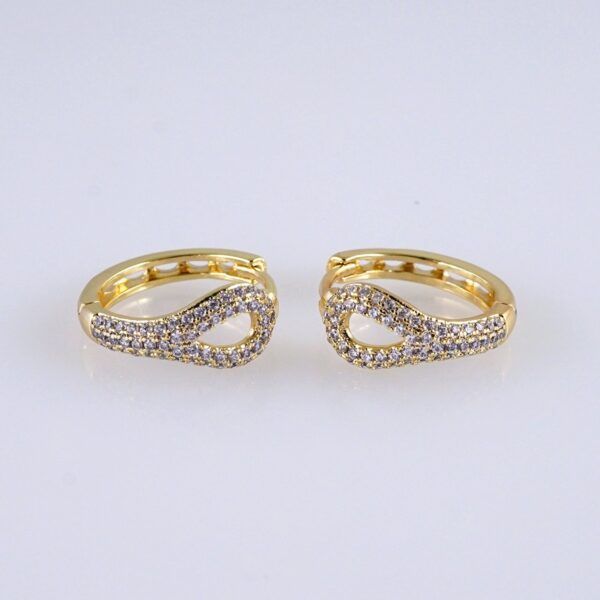 Women Earrings/ Aretes Dama/Zircon Stone/14k Real Color// E1434
