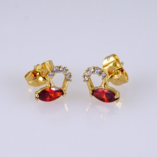 Women Earrings/ Aretes Dama/ Zircon Stone/ 14k Real Color// E1442