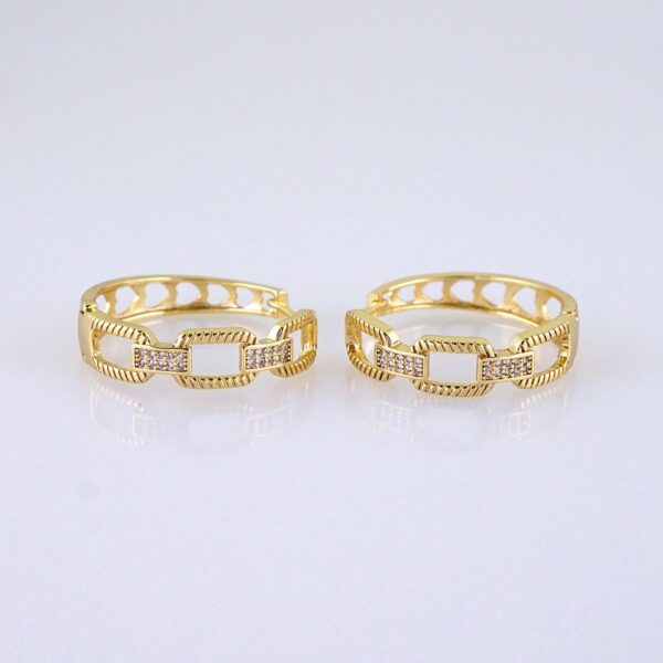 Women Earrings/ Aretes Dama/ Zircon Stone/ 14k Real Color// E1449