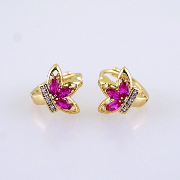 Women Earrings/ Aretes Dama/ Zircon Stone/ 14k Real Color// E1457