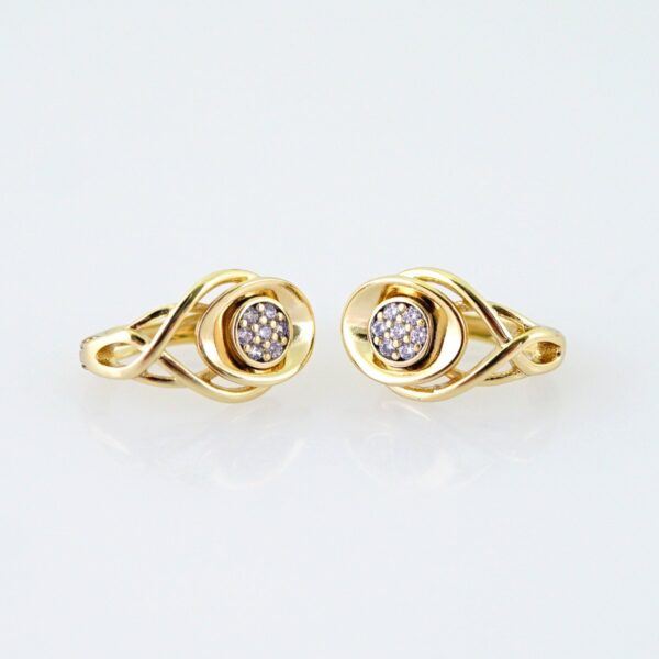 Women Earrings/ Aretes Dama/ Zircon Stone/ 14k Real Color// E1477