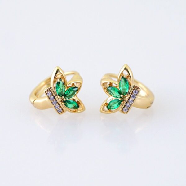 Women Earrings/ Aretes Dama/ Zircon Stone/ 14k Real Color// E1479