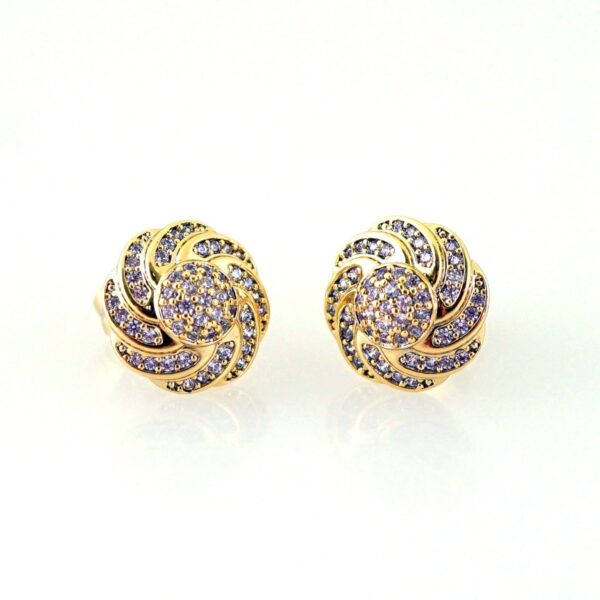 Women Earrings/ Aretes Dama/ Zircon Stone/ 14k Real Color// E1480