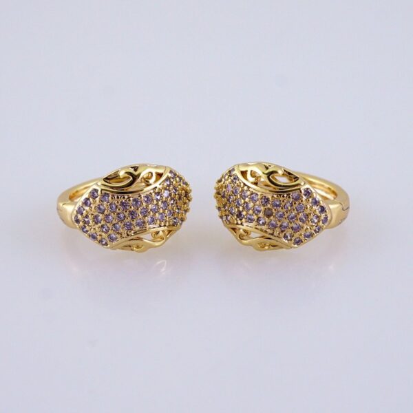 Women Earrings/ Aretes Dama/ Zircon Stone/ 14k Real Color// E1488