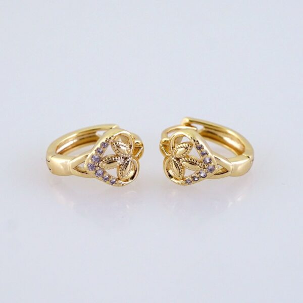 Women Earrings/ Aretes Dama/ Zircon Stone/ 14k Real Color// E1496