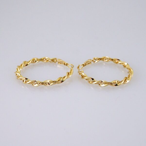 Women Earrings/ Aretes Dama/ Plain/ 14k Real Color// E1501
