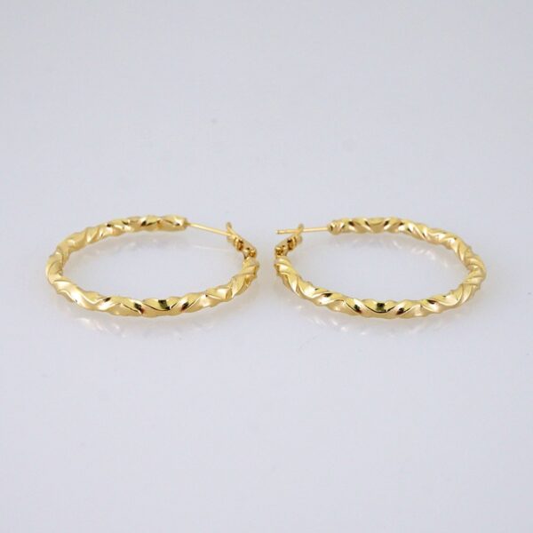 Women Earrings/ Aretes Dama/ Plain/ 14k Real Color// E1502