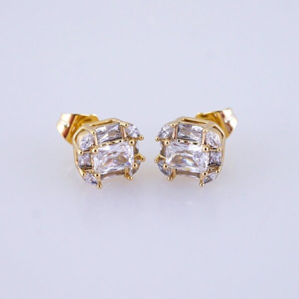 Women Earrings/ Aretes Dama/ Zircon Stone/ 14k Real Color// E1521
