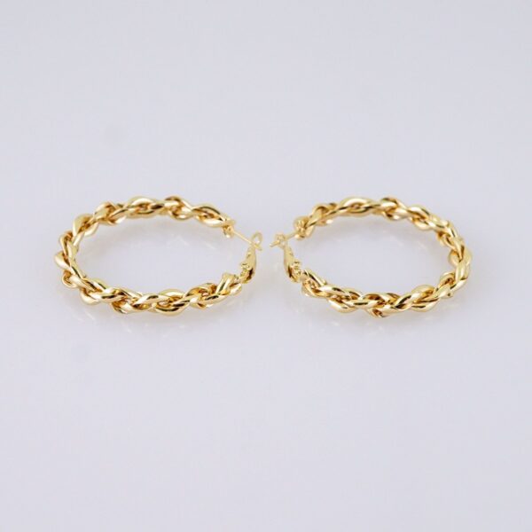 Women Earrings/ Aretes Dama/ Plain/ 14k Real Color// E1531