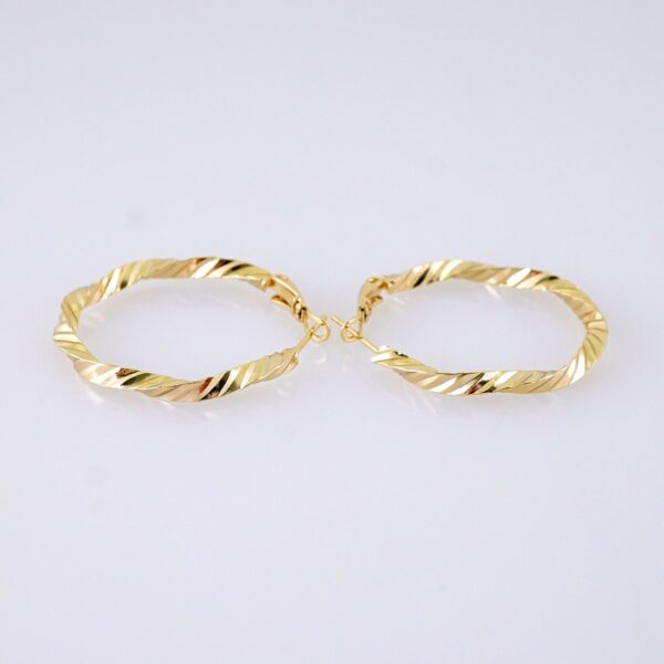 Women Earrings/ Aretes Dama/ Plain/ 14k Real Color// E1533