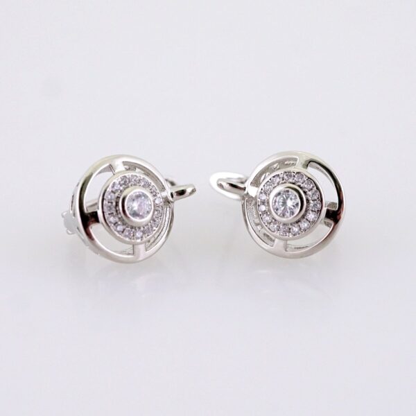 Women Earrings/ Aretes Dama/ Zircon Stone/ Silver Color// E1539