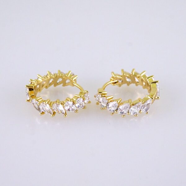Women Earrings/ Aretes Dama/ Zircon Stone/ 14k Real Color// E1559