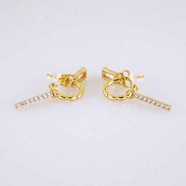 Women Earrings/ Aretes Dama/ Zircon Stone/ 14k Real Color// E1561