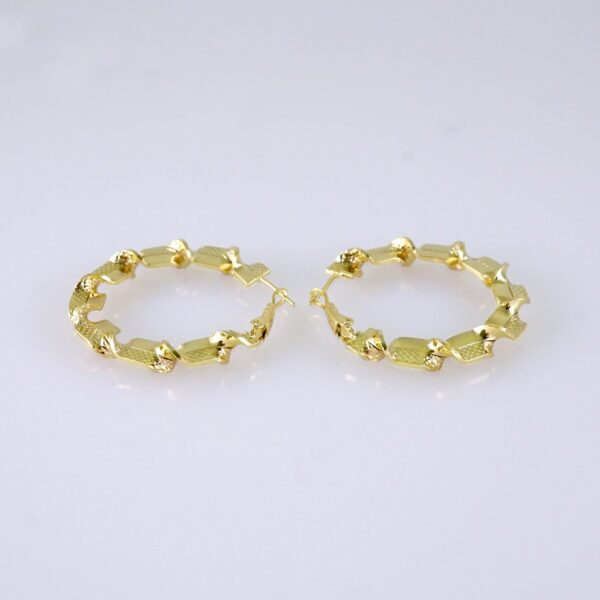 Women Earrings/ Aretes Dama/ Plain/ 14k Real Color// E1573