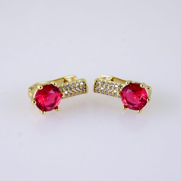 Women Earrings/ Aretes Dama/ Zircon Stone/ 14k Real Color// E1575