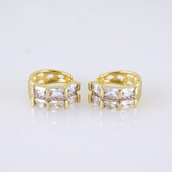 Women Earrings/ Aretes Dama/ Zircon Stone/ 14k Real Color// E1603
