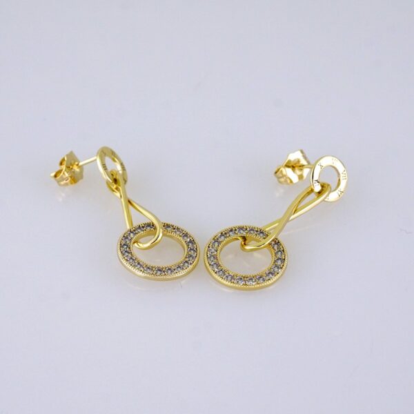 Women Earrings/ Aretes Dama/  Zircon Stone/ 14K Real Color/ Stainless Steel// E1638
