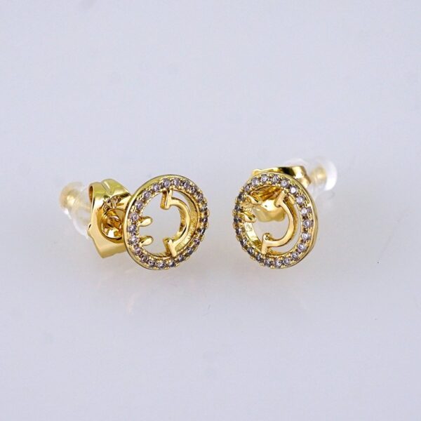 Women Earrings/ Aretes Dama/ Zircon Stone/14K Real Color/Stainless Steel// E1640