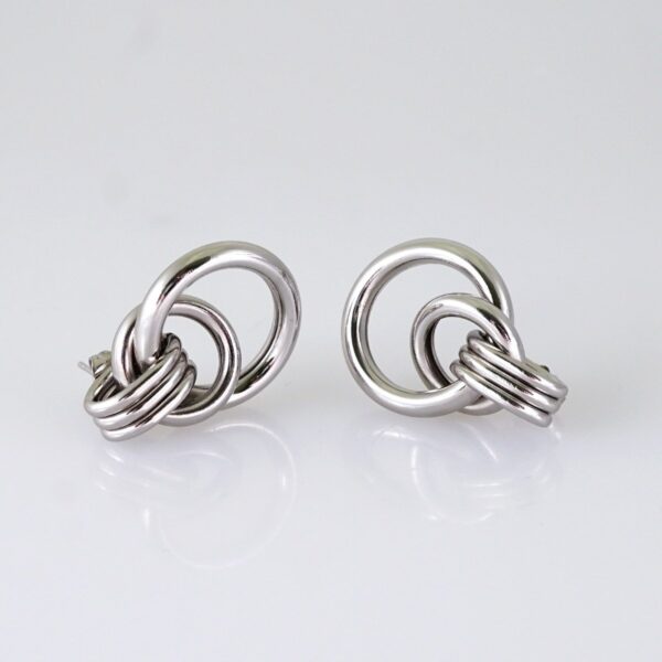 Women Earrings/ Aretes Dama/ Plain/ Silver Color/ Stainless Steel// E1646