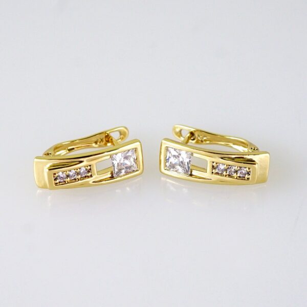Women Earrings/ Aretes Dama/ Zircon Stone/14K Real Color/Stainless Steel// E1652