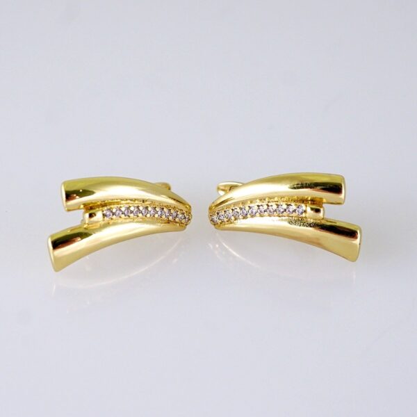 Women Earrings/ Aretes Dama/ Zircon Stone/ 14K Real Color/ Stainless Steel// E1653