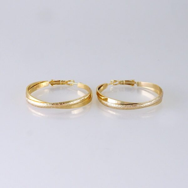 Women Earrings/ Aretes Dama/ Plain/ 14K Real Color/ Stainless Steel// E1655