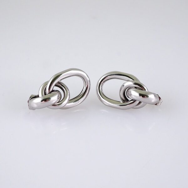Women Earrings/ Aretes Dama/ Plain/ Silver Color/ Stainless Steel// E1667