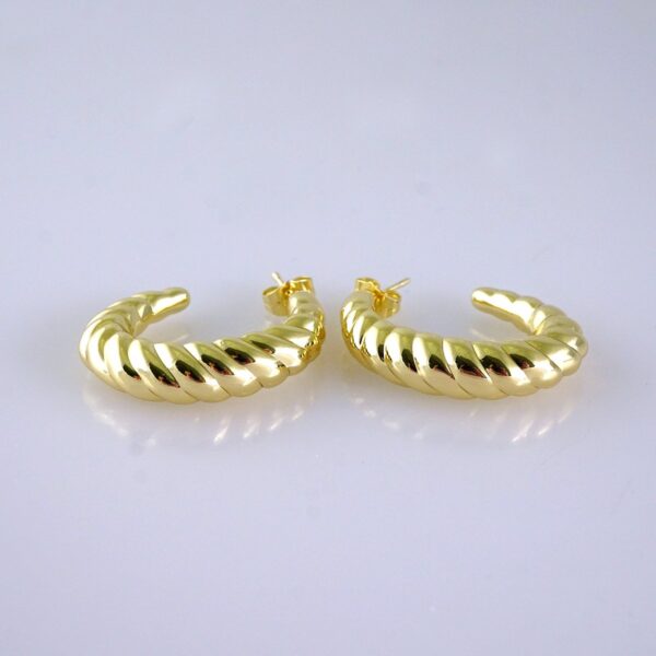 Women Earrings/ Aretes Dama/ Plain/14K Real Color/Stainless Steel// E1672
