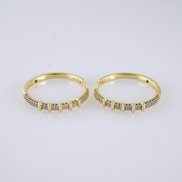 Women Earrings/ Aretes Dama/ Zircon Stone/ 14K Real Color/ Stainless Steel// E1673