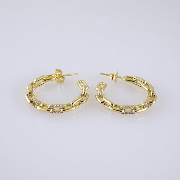 Women Earrings/ Aretes Dama/ Zircon Stone/ 14K Real Color/ Stainless Steel// E1674