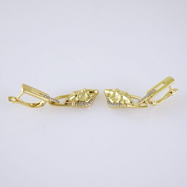 Women Earrings/ Aretes Dama/ Zircon Stone/ 14K Real Color/ Stainless Steel// E1677