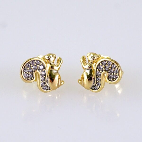Women Earrings/ Aretes Dama/ Zircon Stone/ 14K Real Color/ Stainless Steel// E1681