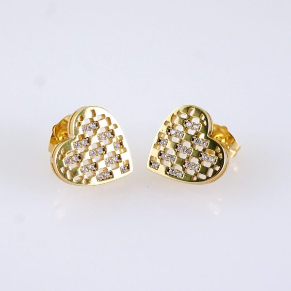 Women Earrings/ Aretes Dama/ Zircon Stone/ 14K Real Color/ Stainless Steel// E1684