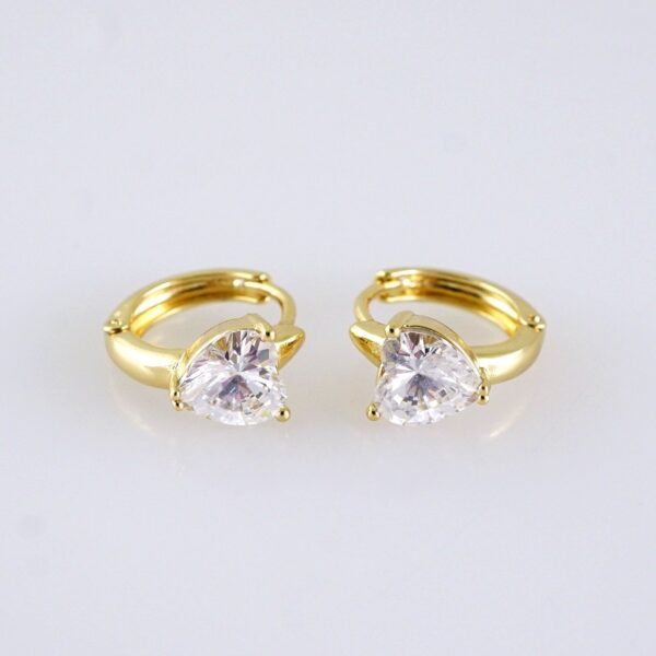 Women Earrings/ Aretes Dama/ Zircon Stone/ 14K Real Color/ Stainless Steel// E1685