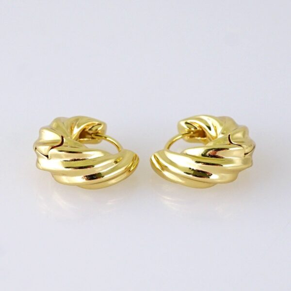 Women Earrings/ Aretes Dama/ Plain/ 14K Real Color/ Stainless Steel// E1687