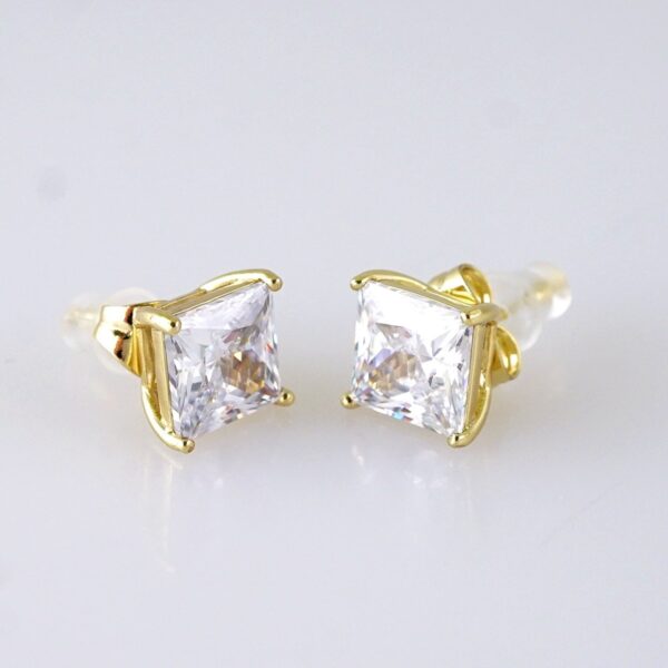 Women Earrings/ Aretes Dama/ Zircon Stone/ 14K Real Color/ Stainless Steel// E1692