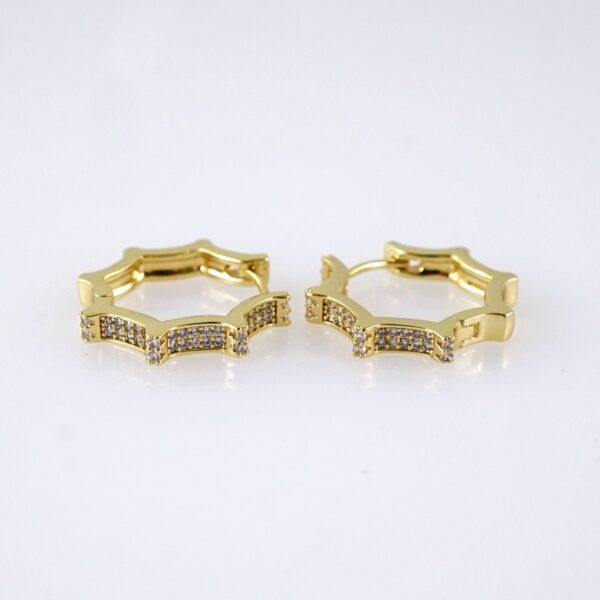 Women Earrings/ Aretes Dama/ Zircon Stone/ 14K Real Color/ Stainless Steel// E1704