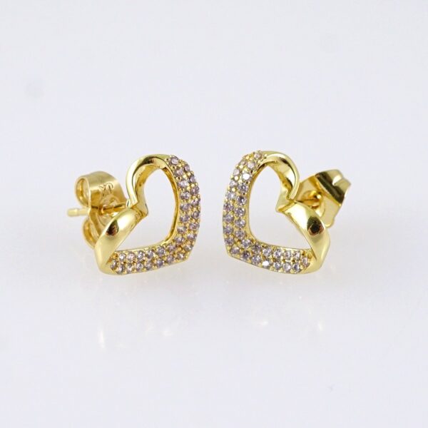 Women Earrings/ Aretes Dama/ Zircon Stone/ 14K Real Color/ Stainless Steel// E1705