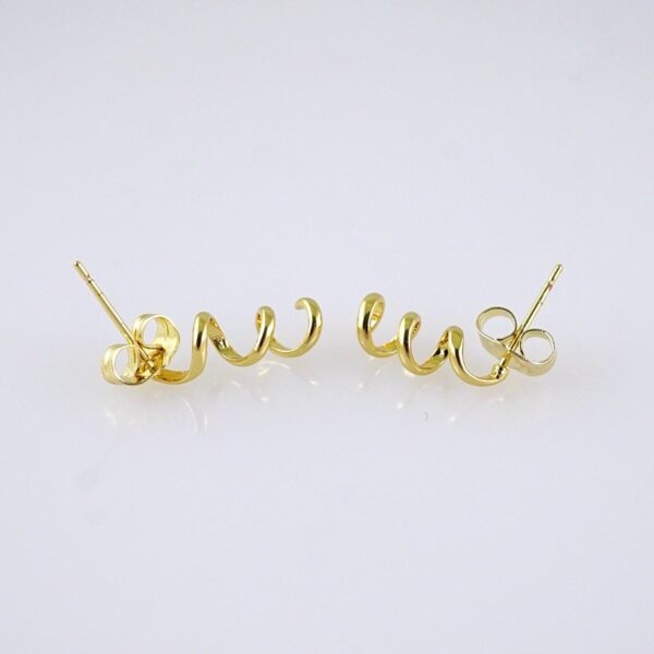 Women Earrings/ Aretes Dama/ Plain/ 14K Real Color/ Stainless Steel// E1708