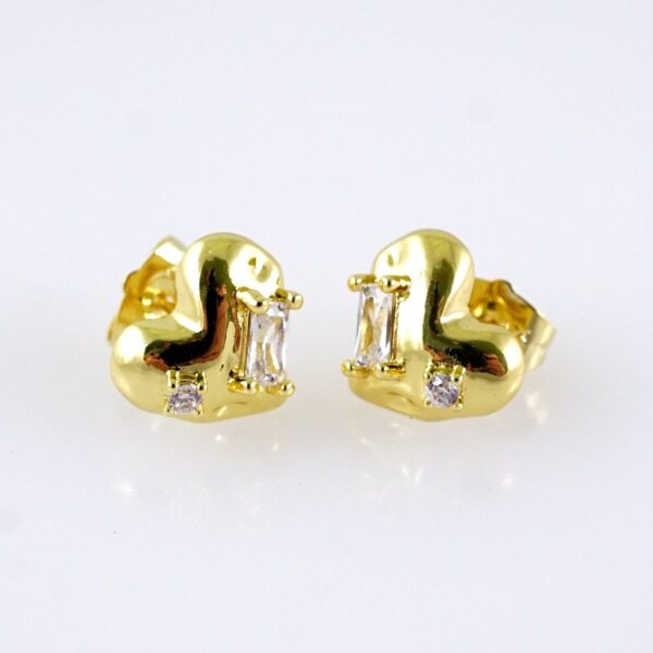 Women Earrings- Aretes Dama- Zircon Stone- 14K Real Color- Stainless Steel-E1709