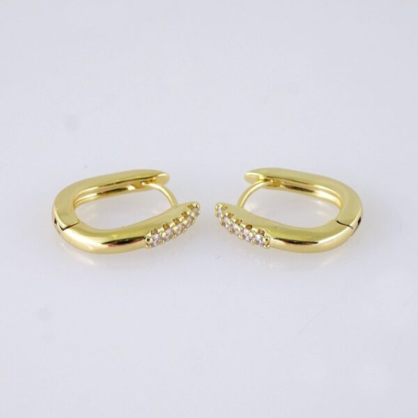 Women Earrings/ Aretes Dama/ Zircon Stone/ 14K Real Color/ Stainless Steel// E1711