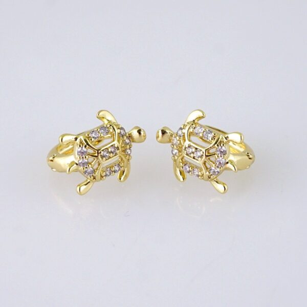 Women Earrings/ Aretes Dama/ Zircon Stone/ 14K Real Color/ Stainless Steel// E1712