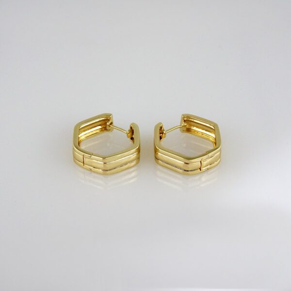 Earrings Woman/ Aretes Dama/ Plain/ 14K Real Color// E0172