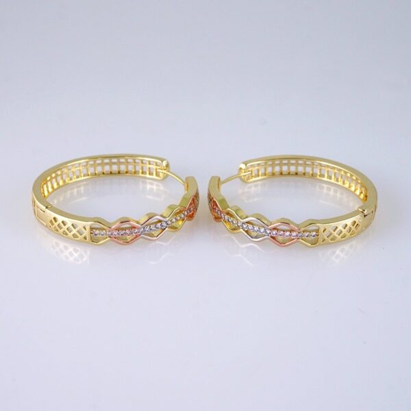 E1720 Women's Earrings - Aretes Dama - Zircon Stone - 14K Real Color