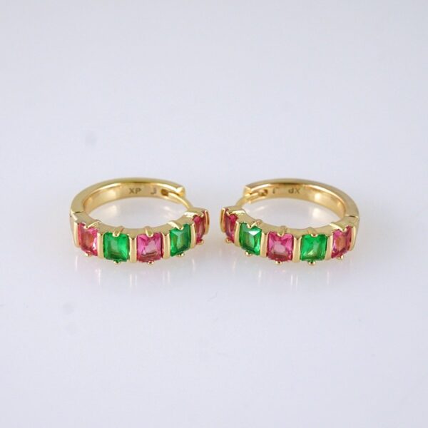 E1724 Women's Earrings - Aretes Dama - Zircon Stone Color - 14K Real Color