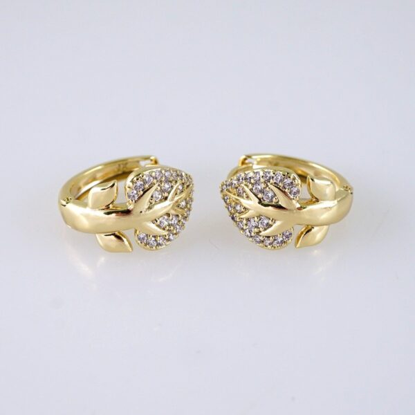 E1725 Women's Earrings - Aretes Dama - Zircon Stone - 14K Real Color