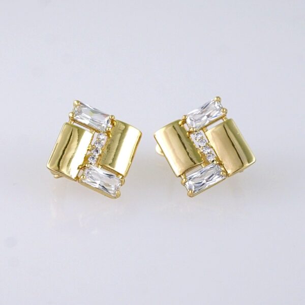 E1726 Women's Earrings - Aretes Dama - Zircon Stone - 14K Real Color