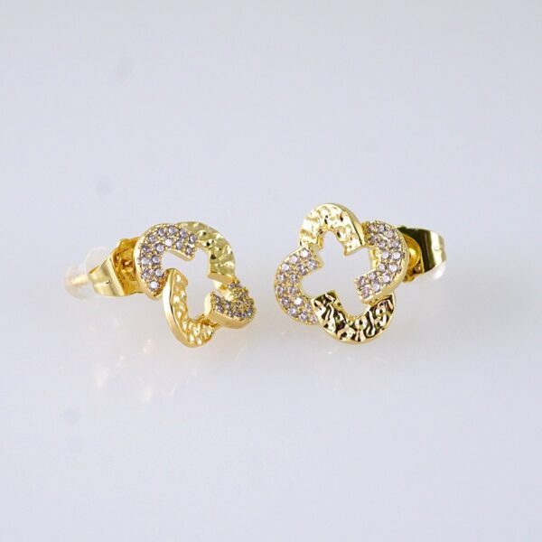 E1728 Women's Earrings - Aretes Dama - Zircon Stone - 14K Real Color