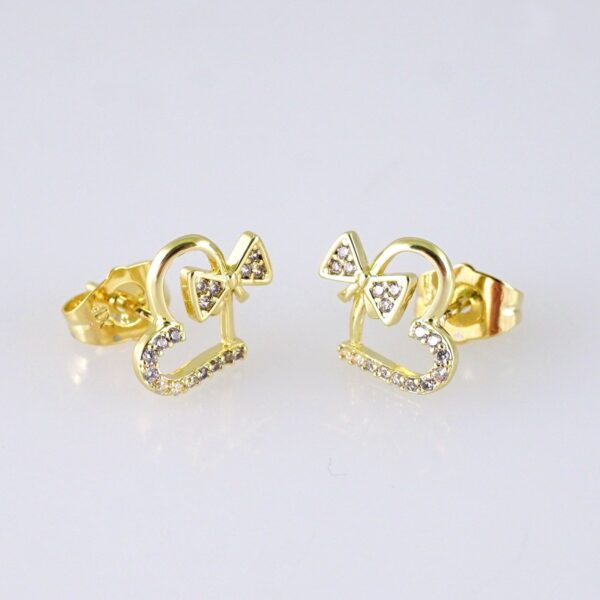 E1731 Women's Earrings - Aretes Dama - Zircon Stone - 14K Real Color