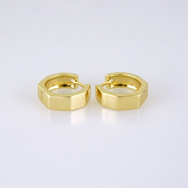 Women's Earrings - Aretes Dama- Plain - 14K Real Color- Stainless Steel